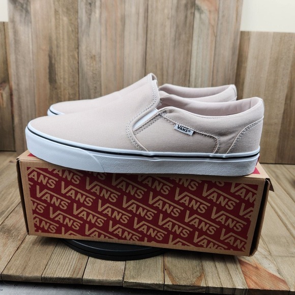 Vans Other - Mens Vans Asher Taupe Beige Canvas Athletic Slip On Shoes